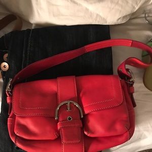 Coach leather purse - red